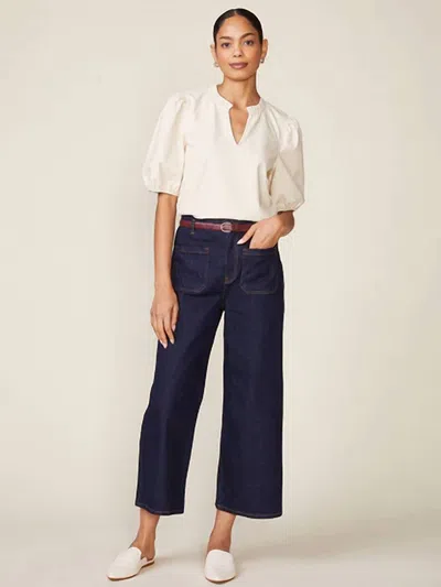 Anthem The Label Kacey Vegan Leather Blouse In Bone In Sand