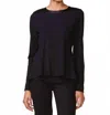 Anthem The Label Ponte Asymmetrical Top In Black In Black