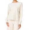 Anthem The Label Raglan Pullover With Side Snaps Top In Almond In Multi