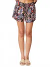 Anthem The Label Textured Wide Hem Tie Short In Navy/red In Multi