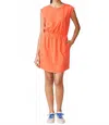 Anthem The Label Washed Cotton Seam Detail Dress In Washed Red Alert In Multi