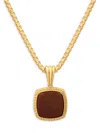 ANTHONY JACOBS 14K GOLDPLATED STERLING SILVER & RED AGATE PENDANT NECKLACE