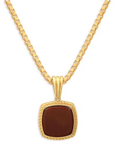 Anthony Jacobs 14k Goldplated Sterling Silver & Red Agate Pendant Necklace