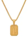 ANTHONY JACOBS 14K GOLDPLATED STERLING SILVER DOG TAG PENDANT NECKLACE