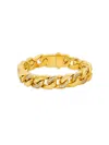 ANTHONY JACOBS 18K GOLDPLATED STAINLESS STEEL & SIMULATED DIAMONDS MIAMI CUBAN LINK CHAIN BRACELET
