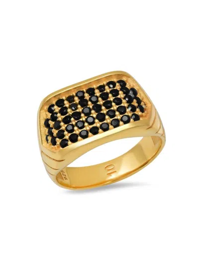 Anthony Jacobs Men's 14k Goldplated Sterling Silver & Cubic Zirconia Ring