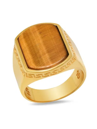 Anthony Jacobs Men's 14k Goldplated Sterling Silver & Onyx Signet Ring