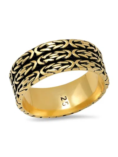 Anthony Jacobs Men's 14k Goldplated Sterling Silver Oxidized Ring