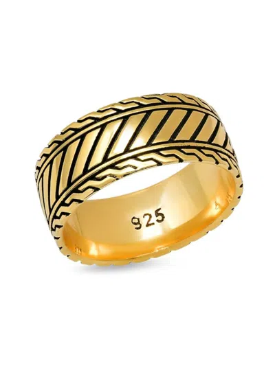 Anthony Jacobs Men's 14k Goldplated Sterling Silver Oxidized Ring