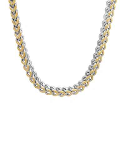 Anthony Jacobs Men's 18k Gold Plated Stainless Steel Franco Chain In Two Tone