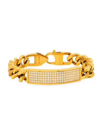 Anthony Jacobs Men's 18k Goldplated & Cubic Zirconia Chain Bracelet In Yellow Gold