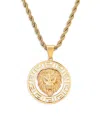 ANTHONY JACOBS MEN'S 18K GOLDPLATED & SIMULATED DIAMOND LION PENDANT NECKLACE