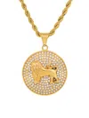 ANTHONY JACOBS MEN'S 18K GOLDPLATED & SIMULATED DIAMONDS PENDANT NECKLACE/24"