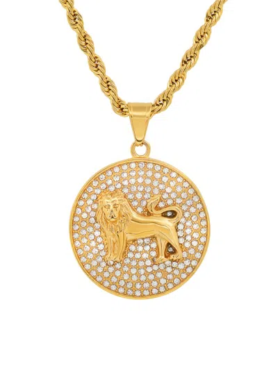 Anthony Jacobs Men's 18k Goldplated & Simulated Diamonds Pendant Necklace/24" In Yellow