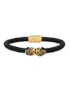 ANTHONY JACOBS MEN'S 18K GOLDPLATED STAINLESS STEEL & LEATHER BRACELET