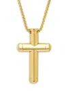 ANTHONY JACOBS MEN'S 18K GOLDPLATED STAINLESS STEEL CROSS PENDANT NECKLACE