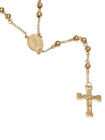 Anthony Jacobs Men's 18k Goldplated Stainless Steel Or Stainless Steel Beaded Rosary Necklace In Yellow Gold