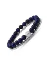 Anthony Jacobs Men's 2-piece Sterling Silver & Lapis Lazuli Bracelet Set In Silver