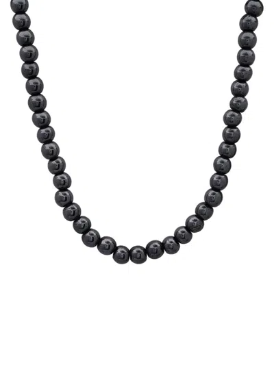 Anthony Jacobs Men's Hematite Beaded Necklace In Black