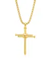 Anthony Jacobs Men's Nail Cross Pendant Necklace In Gold