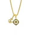 Anthony Jacobs Men's Stainless Steel Anchor & Compass Pendant Necklace In Gold