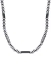 ANTHONY JACOBS MEN'S STAINLESS STEEL & HEMATITE NECKLACE