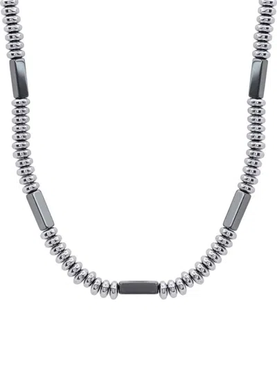 Anthony Jacobs Men's Stainless Steel & Hematite Necklace In Neutral