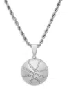 Anthony Jacobs Men's Stainless Steel & Simulated Diamond Basketball Pendant Necklace In Silver