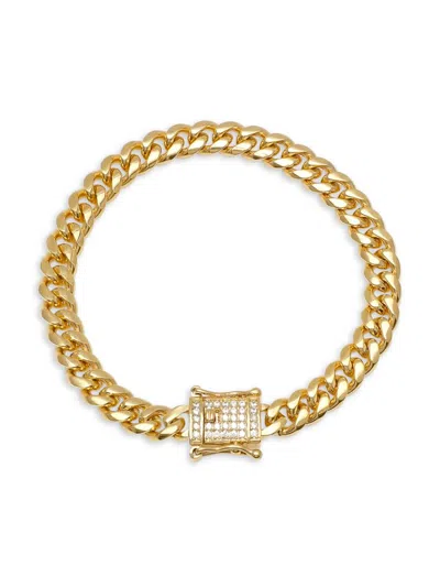 Anthony Jacobs Men's Stainless Steel & Simulated Diamond Miami Cuban Chain Bracelet In Gold