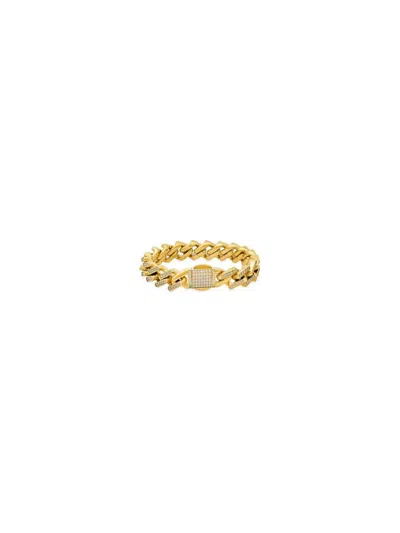 Anthony Jacobs Men's Stainless Steel & Simulated Diamond Miami Cuban Link Chain Bracelet In Gold