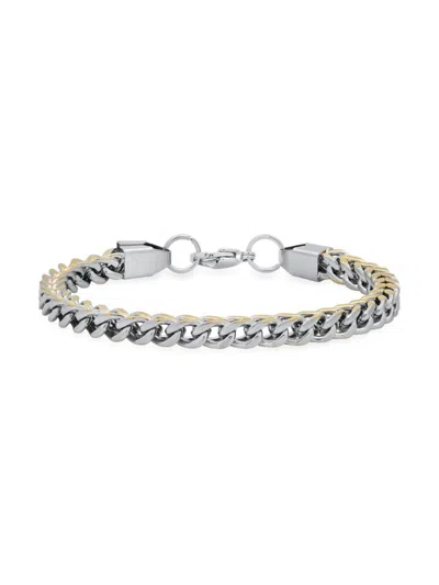 Anthony Jacobs Men's Stainless Steel Chain Bracelet In Two Tone