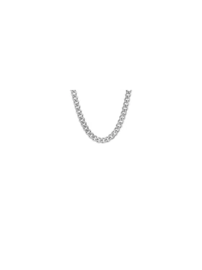 Anthony Jacobs Men's Stainless Steel Cuban Chain Necklace In Silver Tone