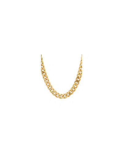 Anthony Jacobs Men's Stainless Steel Cuban Chain Necklace In Yellow Gold Tone