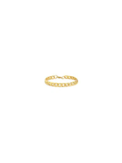 Anthony Jacobs Men's Stainless Steel Cuban Link Chain Bracelet In Yellow Gold Tone