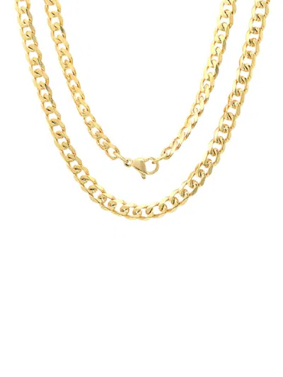 Anthony Jacobs Men's Stainless Steel Curb Chain Necklace In Gold