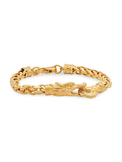 Anthony Jacobs Men's Stainless Steel Dragon Chain Bracelet In Gold