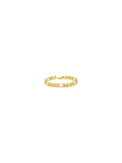 Anthony Jacobs Men's Stainless Steel Figaro Chain Link Bracelet In Yellow Gold Tone