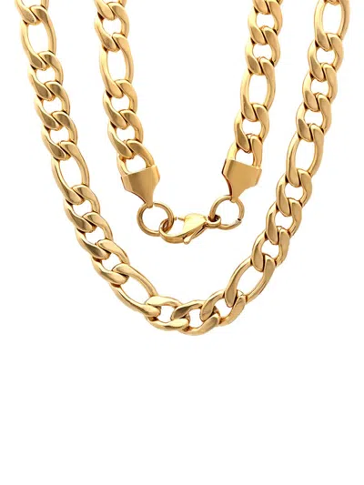 Anthony Jacobs Men's Stainless Steel Figaro Chain Necklace In Gold