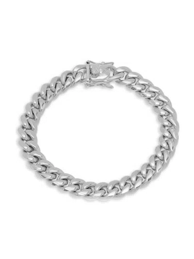 Anthony Jacobs Men's Stainless Steel Miami Cuban-link Bracelet In Silver