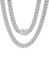 Anthony Jacobs Men's Stainless Steel Miami Cuban-link Necklace In Silver