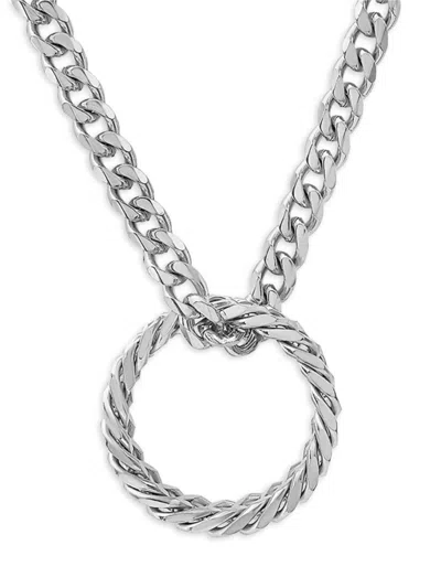 Anthony Jacobs Men's Stainless Steel Ring Necklace In Neutral