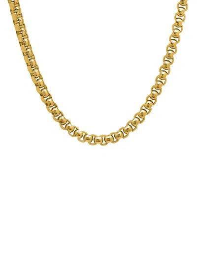 Anthony Jacobs Men's Stainless Steel Round Box Chain Necklace/24" In Gold