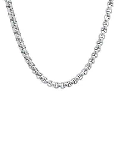 Anthony Jacobs Men's Stainless Steel Round Box Chain Necklace/24" In Silver