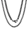 Anthony Jacobs Men's Stainless Steel Square Box Chain Necklace In Black