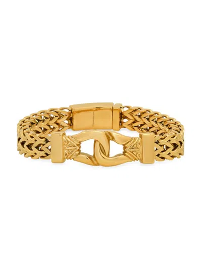 Anthony Jacobs Men's Stainless Steel Wheat Chain Bracelet In Gold