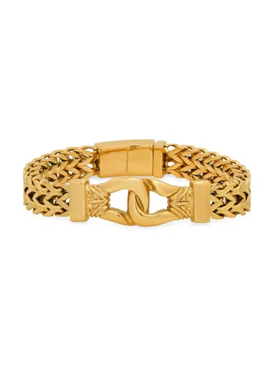 Anthony Jacobs Men's Stainless Steel Wheat Chain Bracelet In Goldtone