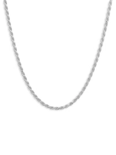 Anthony Jacobs Men's Sterling Silver 24" Rope Chain Necklace In White