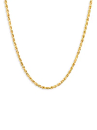 Anthony Jacobs Men's Sterling Silver 24" Rope Chain Necklace In Yellow
