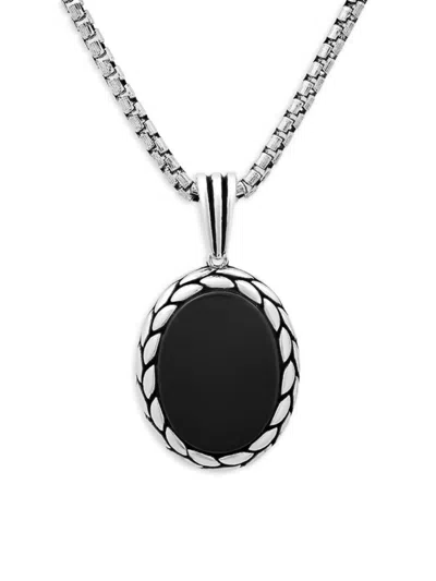 Anthony Jacobs Men's Sterling Silver & Onyx Pendant Necklace