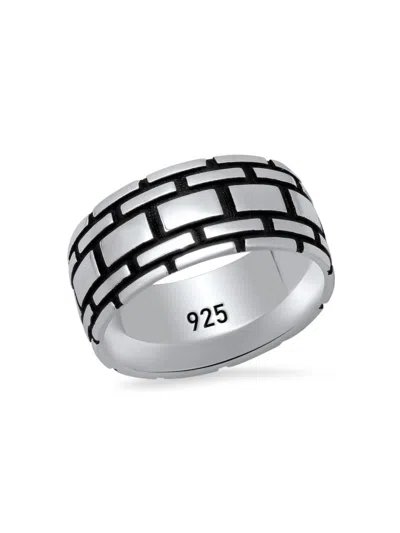 Anthony Jacobs Men's Sterling Silver Band Ring In Metallic